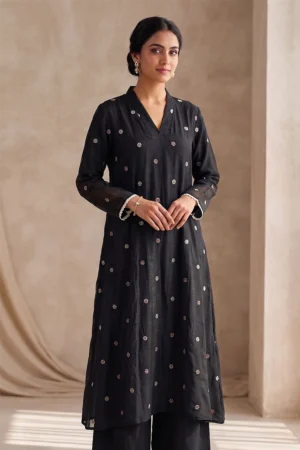 Black Embroidered Co-ord Set